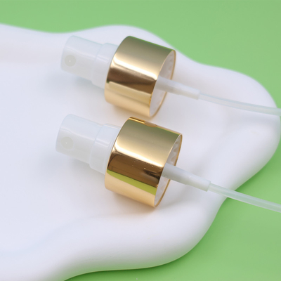 24 / 410 Oro / Blanco Brillante de aluminio bomba de pulverización de niebla fina 0.12cc de salida