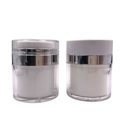 Tarro privado de aire de acrílico de la crema de la bomba, tarro cosmético 50ml 50g del envase para el empaquetado de la loción