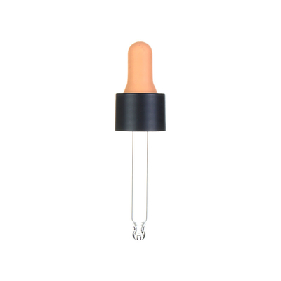 dropper de cristal cosmético de goma rojo, casquillos de bambú del dropper para el aceite esencial
