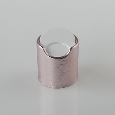 Casquillo de aluminio cepillado del top del disco para el paquete cosmético 24m m 28m m