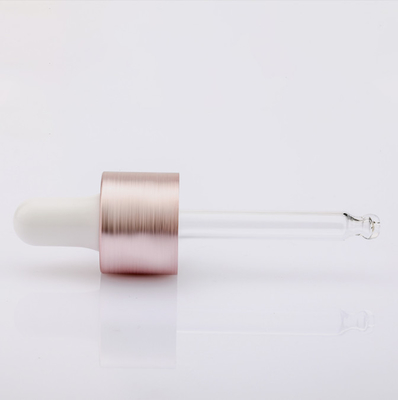 20/410 casquillo plástico de aluminio del dropper de la botella de aceite esencial cepilló color rosado del trefilado