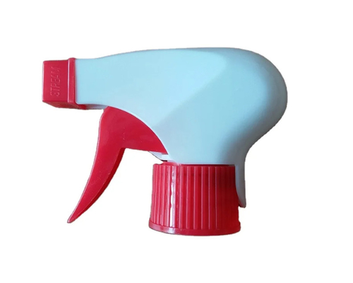 Pulverizador de gatillo de plástico de color rojo blanco de 28 mm para lavar botellas de limpieza de jardín