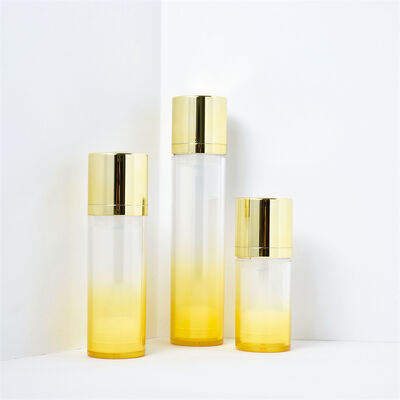 Cosméticos de lujo AS Botella de bomba sin aire 15 ml 30 ml 50 ml Botella de suero sin aire de pared doble blanca con botella congelada