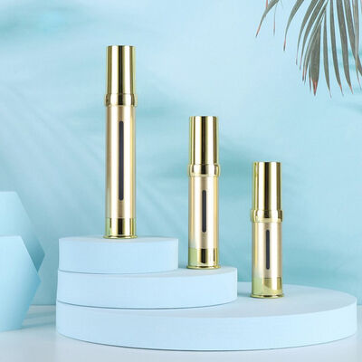 China proveedor de plata de lujo plástico botella cosmética 15ml 30ml 50ml vacío sin aire de plástico bomba de suero dispensador por Kinpack