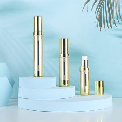 China proveedor de plata de lujo plástico botella cosmética 15ml 30ml 50ml vacío sin aire de plástico bomba de suero dispensador por Kinpack