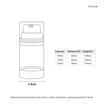 Fábrica mayorista de lujo 100ml 150ml 120ml ABS AS botella de bomba sin aire con artesanía UV brillante mate
