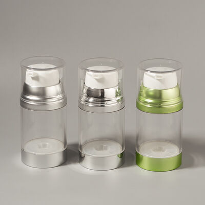 Fábrica de venta al por mayor de lujo 100ml/150ml/120ml ABS como botella de bomba sin aire para el cuidado personal Método de impresión personalizado para loción
