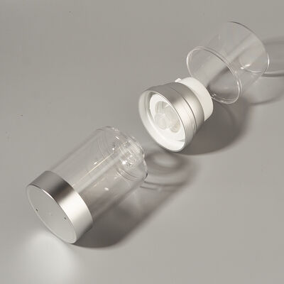 Fábrica de venta al por mayor de lujo 100ml/150ml/120ml ABS como botella de bomba sin aire para el cuidado personal Método de impresión personalizado para loción