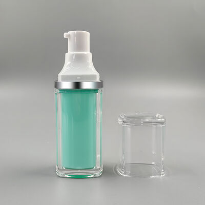 Venta Caliente Al Por Mayor Fábrica Alta Calidad Botella Vacía Cuadrada Doble Capa de 15ml 30ml 50ml para Cuidado Personal