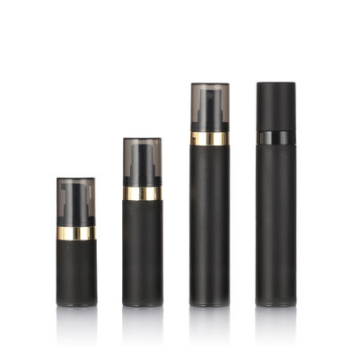 Botellas cosméticas privadas de aire de plástico PP, negras, de alta calidad, 15ml, 30ml, 50ml