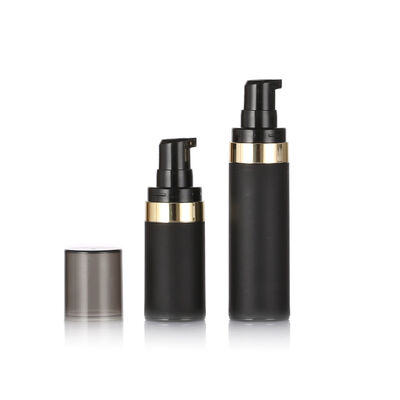 Botellas cosméticas privadas de aire de plástico PP, negras, de alta calidad, 15ml, 30ml, 50ml