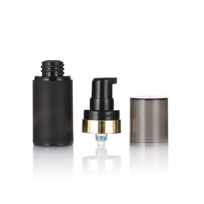 Botellas cosméticas privadas de aire de plástico PP, negras, de alta calidad, 15ml, 30ml, 50ml