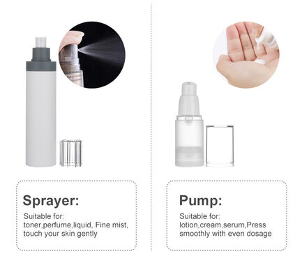 Botellas cosméticas privadas de aire de plástico PP, negras, de alta calidad, 15ml, 30ml, 50ml