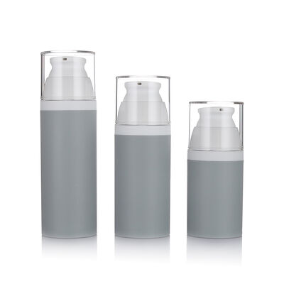 La botella privada de aire gris de la bomba del color 80ml 3 clasifica la botella privada de aire plástica opcional para el cosmético