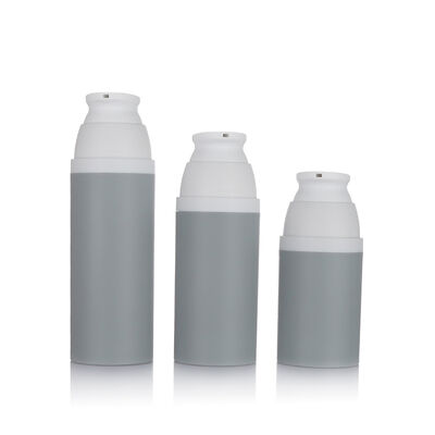 La botella privada de aire gris de la bomba del color 80ml 3 clasifica la botella privada de aire plástica opcional para el cosmético