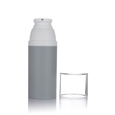 La botella privada de aire gris de la bomba del color 80ml 3 clasifica la botella privada de aire plástica opcional para el cosmético