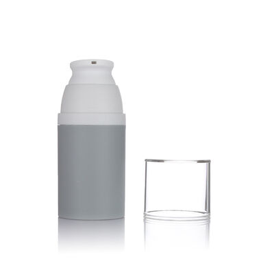 La botella privada de aire gris de la bomba del color 80ml 3 clasifica la botella privada de aire plástica opcional para el cosmético