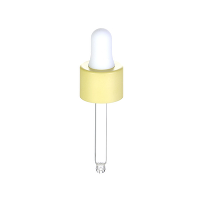 Tornillo en la pipeta de cristal cosmética del dropper con el casquillo de aluminio liso