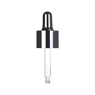 Color plata 20m m redondo grande del negro de la extremidad del dropper de cristal cosmético plástico de los PP