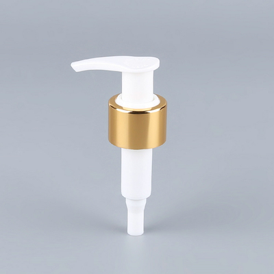 Bomba de la loción del plástico del oro blanco, OEM de aluminio del material de la bomba del jabón de la mano 1.2cc