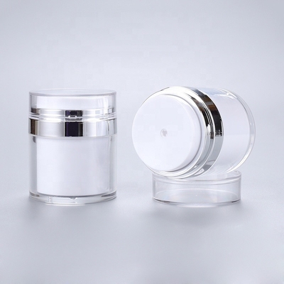 Tarro privado de aire de acrílico de la crema de la bomba, tarro cosmético 50ml 50g del envase para el empaquetado de la loción
