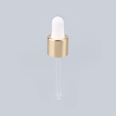 El dropper cosmético de plata de la botella del oro remata para los aceites esenciales 18/410 20/410