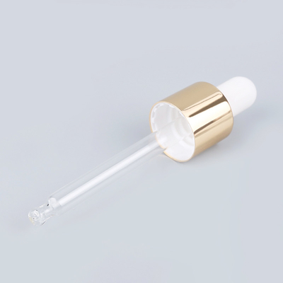 El dropper cosmético de plata de la botella del oro remata para los aceites esenciales 18/410 20/410